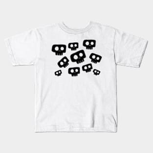 Cute Halloween Black Skulls Kids T-Shirt